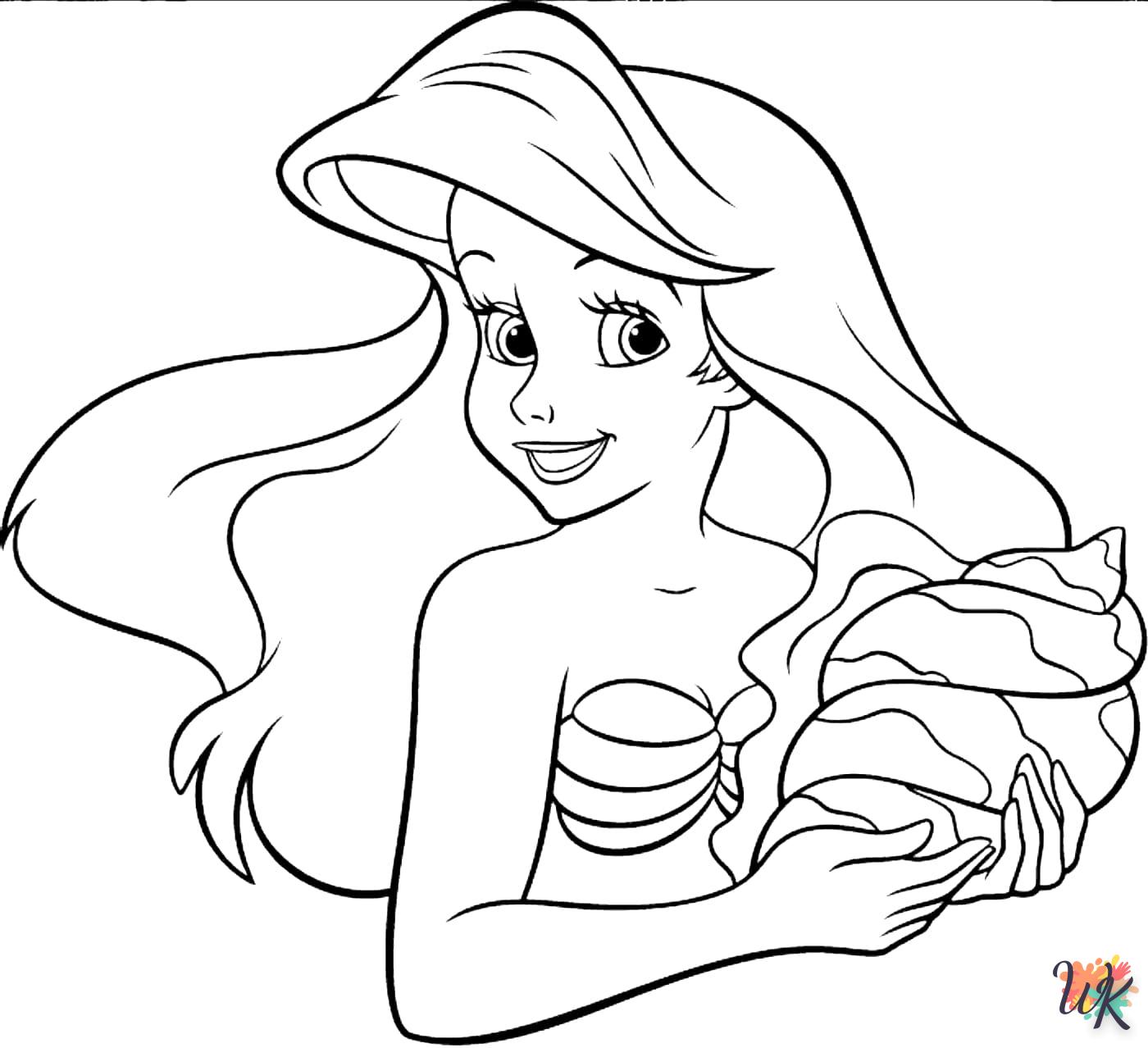 coloriage Ariel la Petite Sirène  en ligne pour bebe de 2 ans
