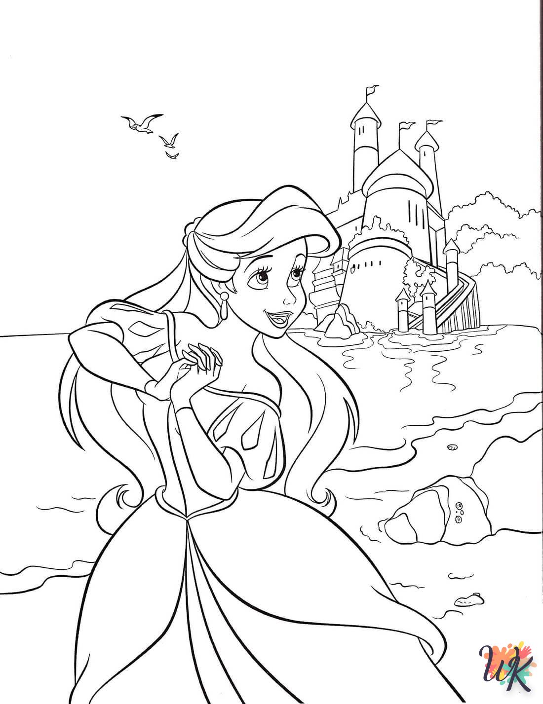 coloriage Ariel la Petite Sirène  à colorier en ligne gratuit