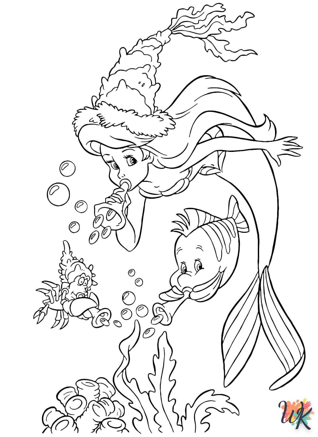 coloriage Ariel la Petite Sirène  pour enfant a imprimer