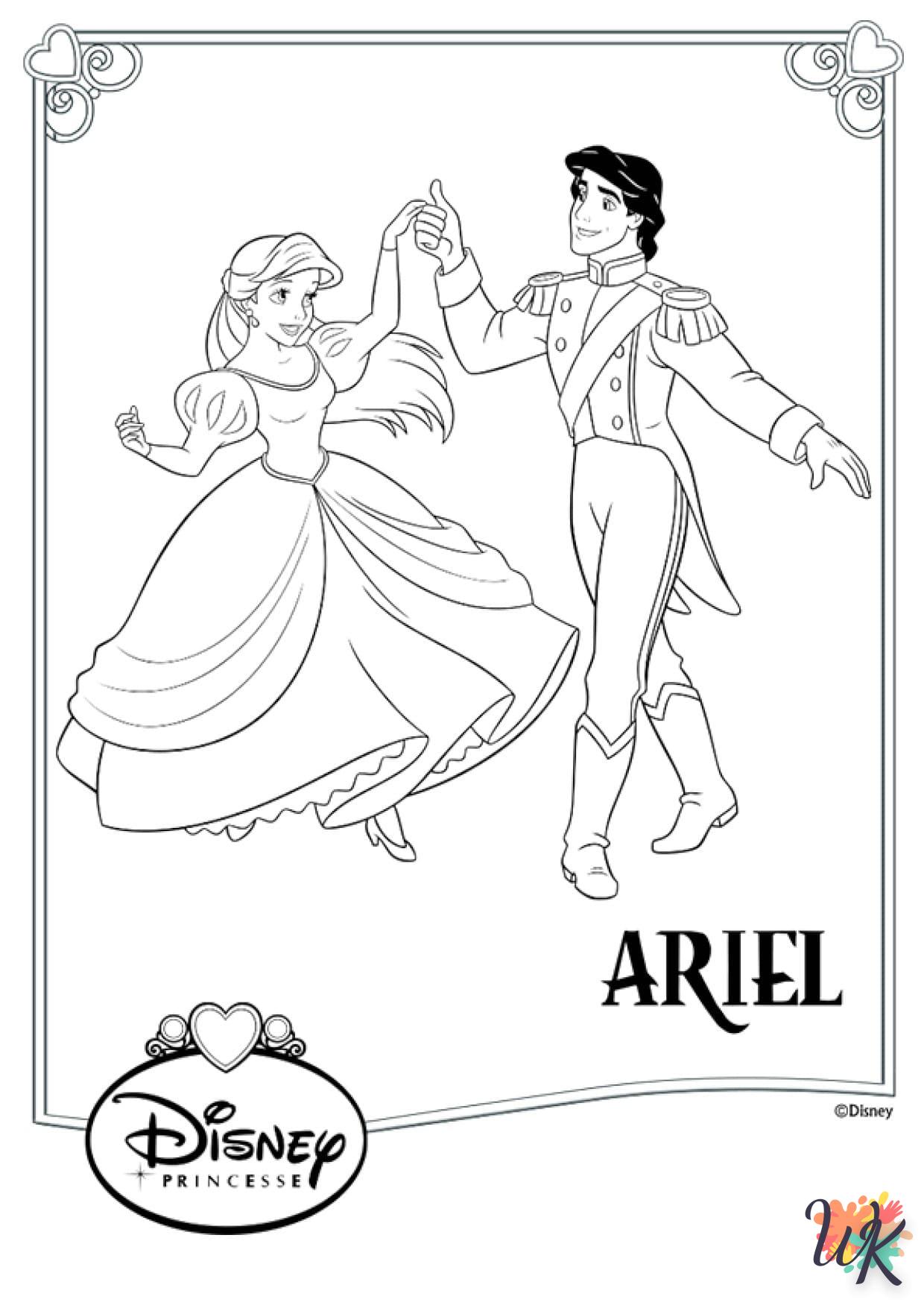 coloriage Ariel la Petite Sirène  et découpage à imprimer