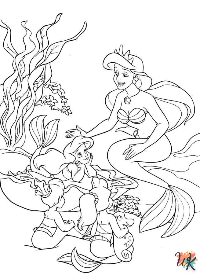 coloriage Ariel la Petite Sirène  en ligne pour bebe de 2 ans