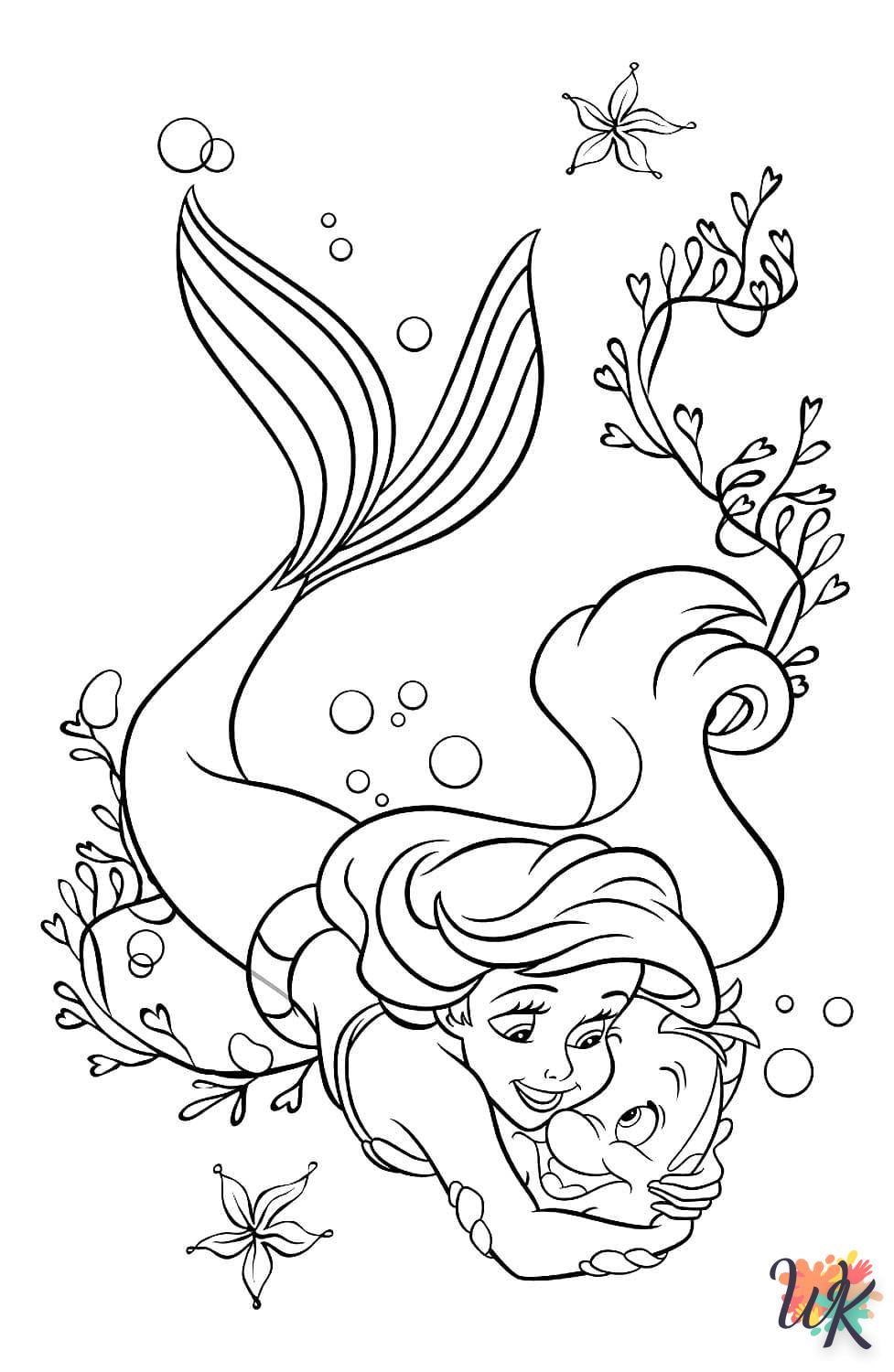 coloriage Ariel la Petite Sirène  pour primaire