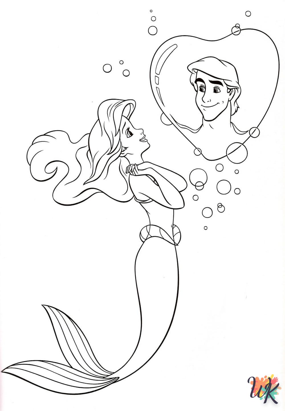 coloriage Ariel la Petite Sirène  a colorier en ligne
