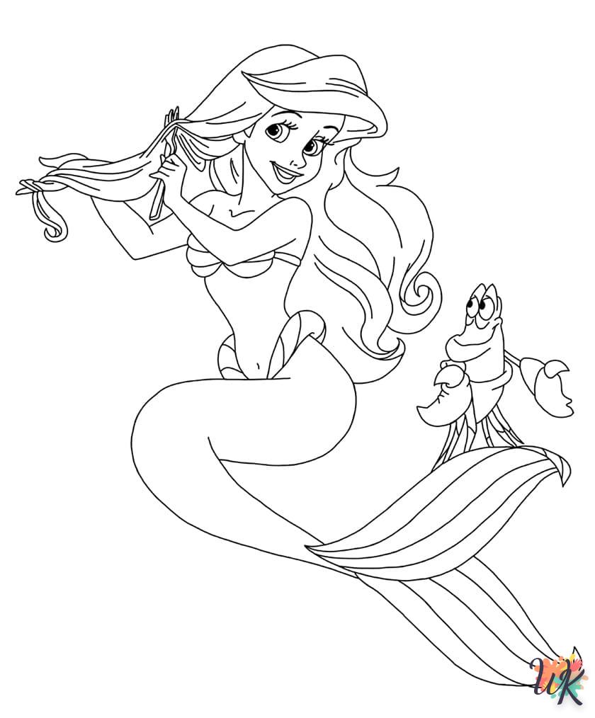 coloriage Ariel la Petite Sirène  pour enfant de 2 ans
