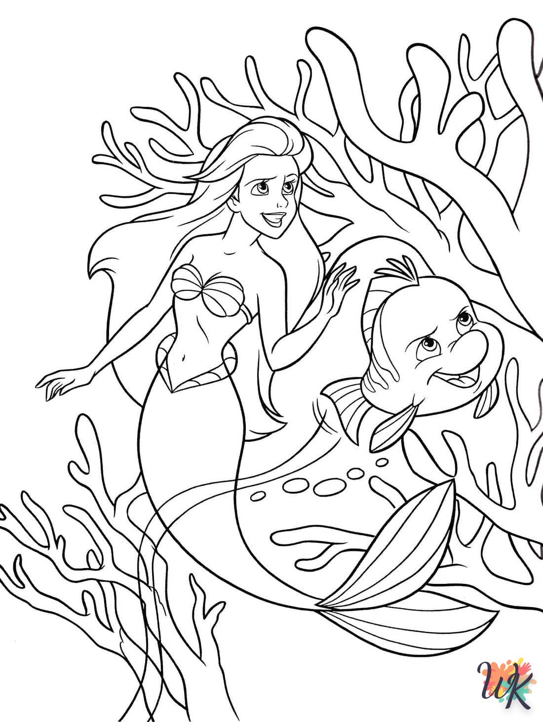 coloriage Ariel la Petite Sirène  pour enfants