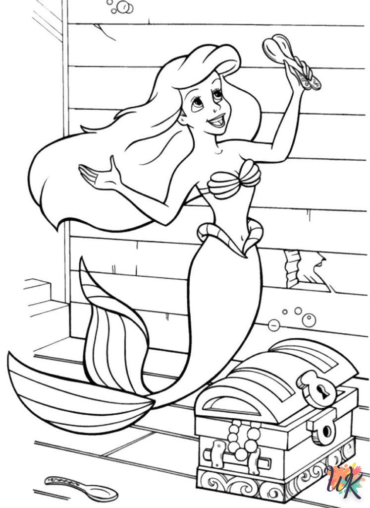 coloriage Ariel la Petite Sirène  enfant 3 ans a imprimer