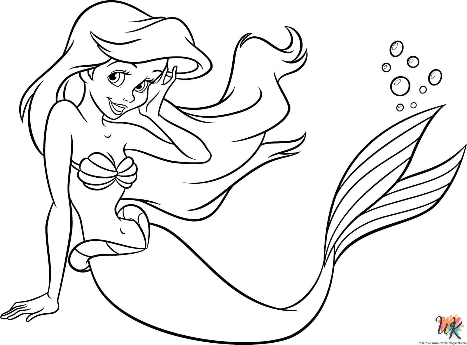 coloriage Ariel la Petite Sirène  pour enfant de 10 ans