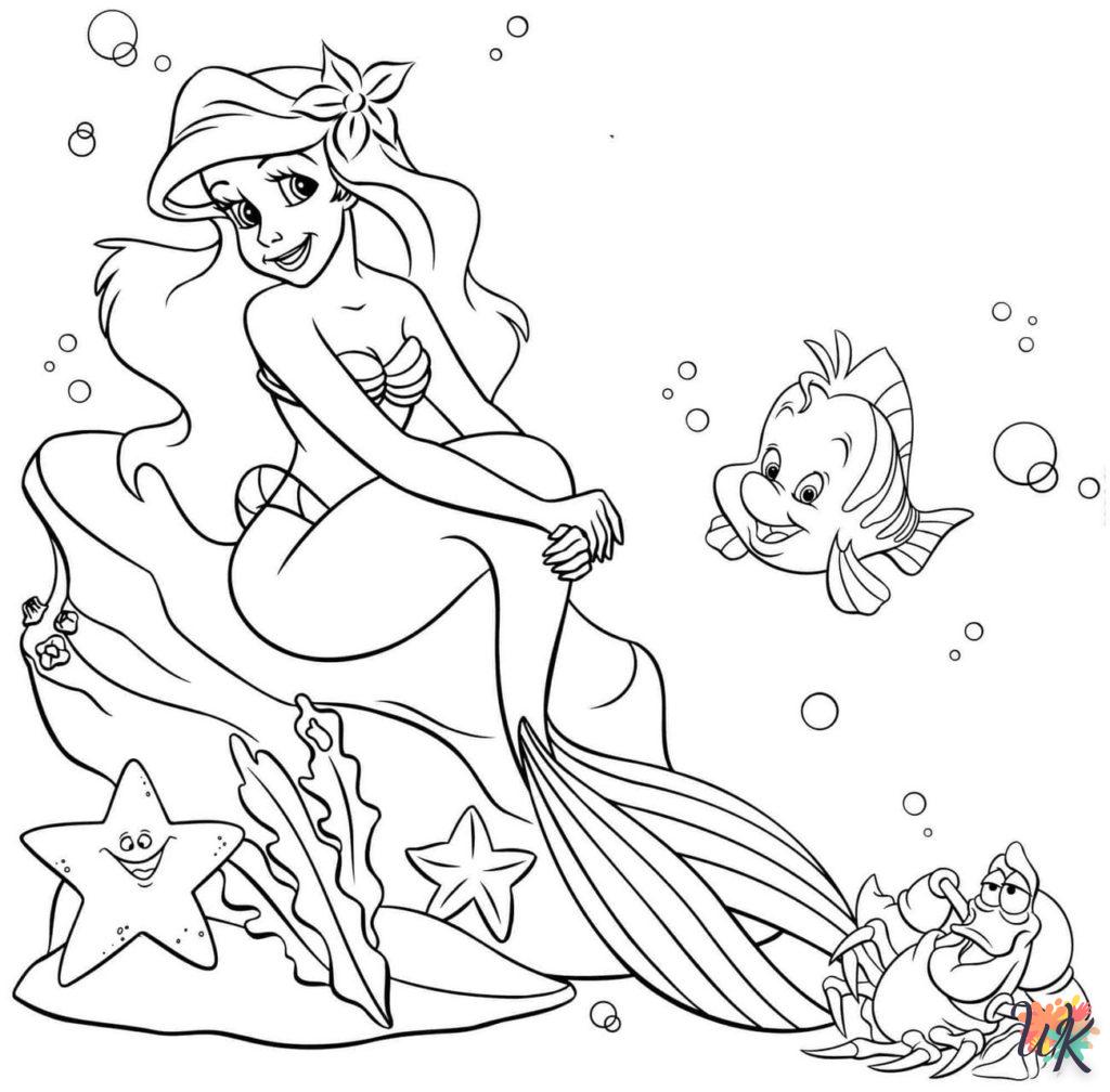 coloriage Ariel la Petite Sirène  en ligne maternelle