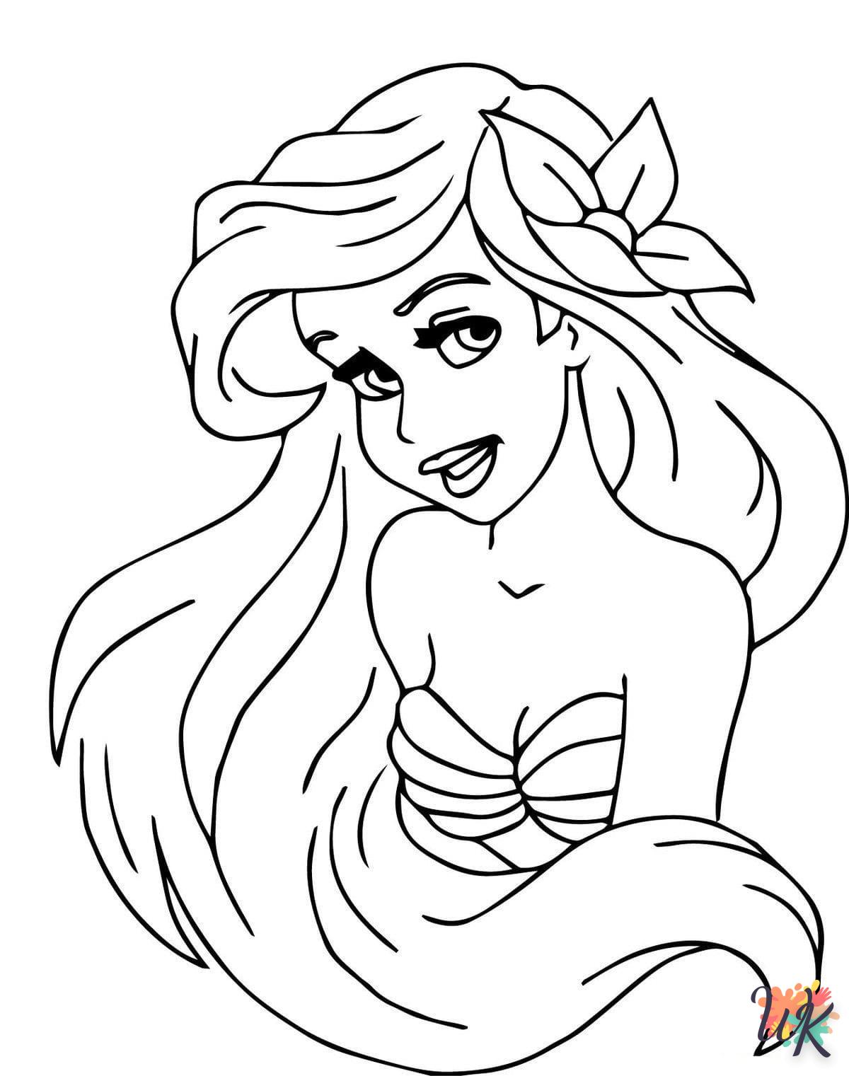 coloriage Ariel la Petite Sirène  à imprimer pour enfant de 2 ans