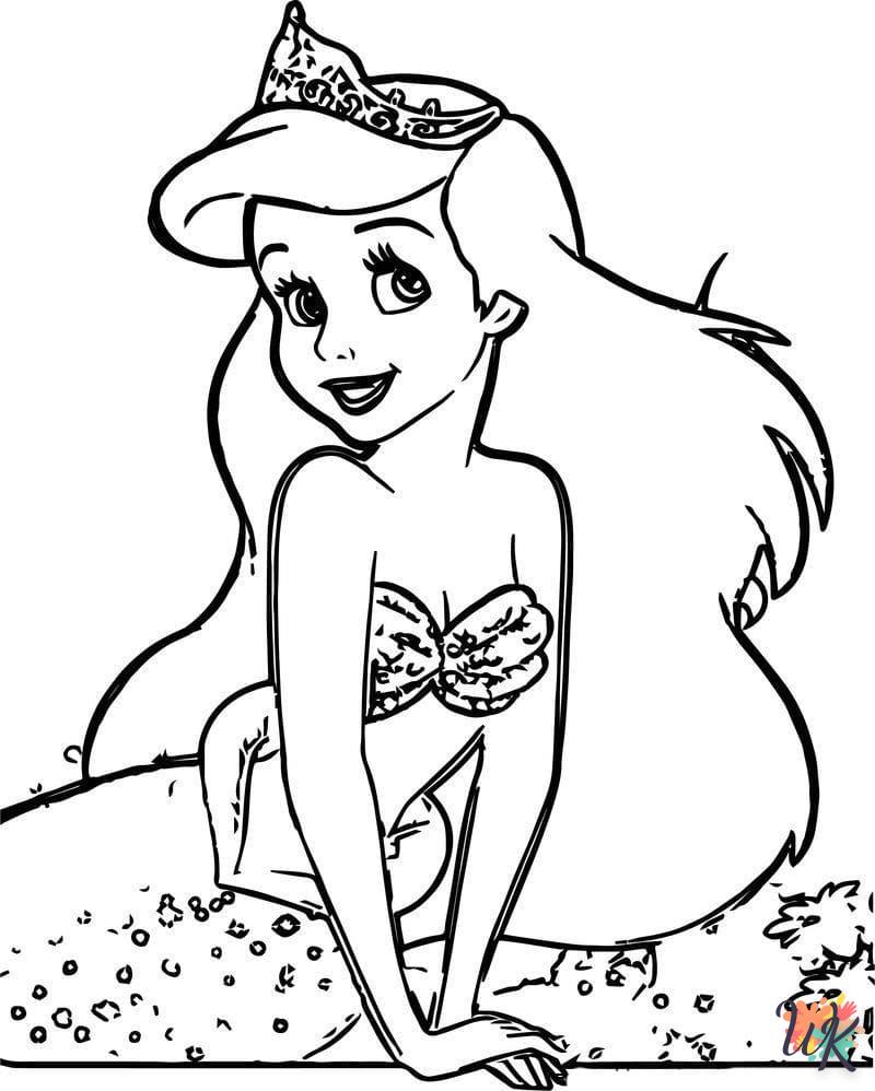 coloriage Ariel la Petite Sirène  pour bebe a imprimer