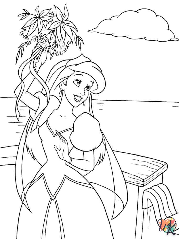 coloriage Ariel la Petite Sirène  à imprimer pour enfant de 12 ans
