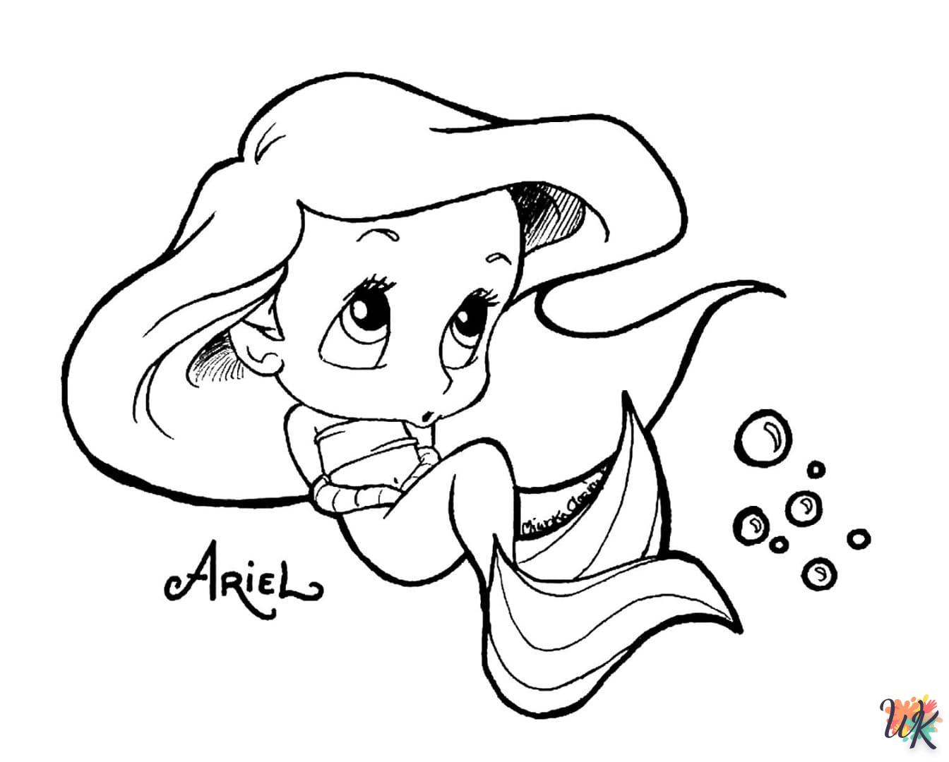 coloriage Ariel la Petite Sirène  et apprentissage