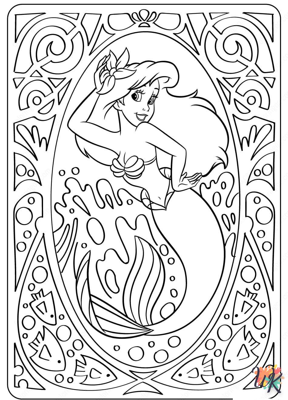 coloriage Ariel la Petite Sirène  a colorier en ligne gratuitement