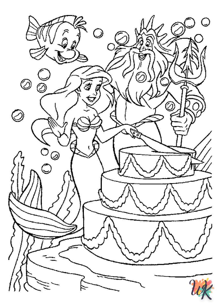 coloriage Ariel la Petite Sirène  a imprimer enfant 6 ans