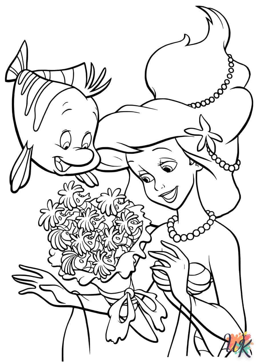 coloriage Ariel la Petite Sirène  pour enfants a imprimer gratuit