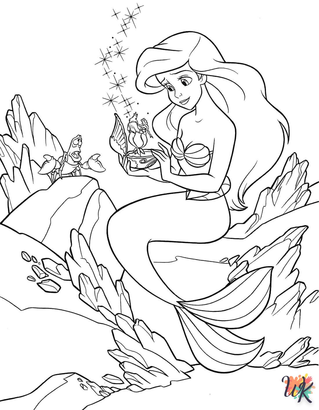 coloriage Ariel la Petite Sirène  sonic en ligne gratuit à imprimer