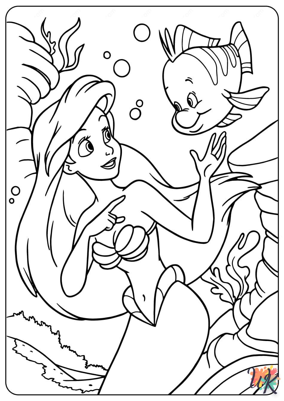 coloriage Ariel la Petite Sirène  pour enfant gratuit