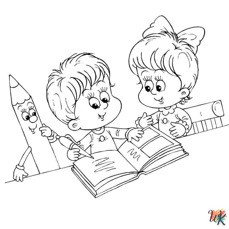 coloriage Rentrée Des Classes  pour enfant de 8 ans