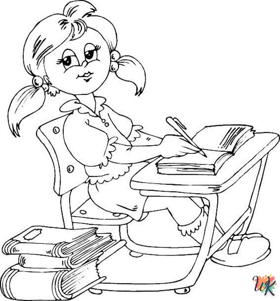 coloriage Rentrée Des Classes  enfant à imprimer pdf