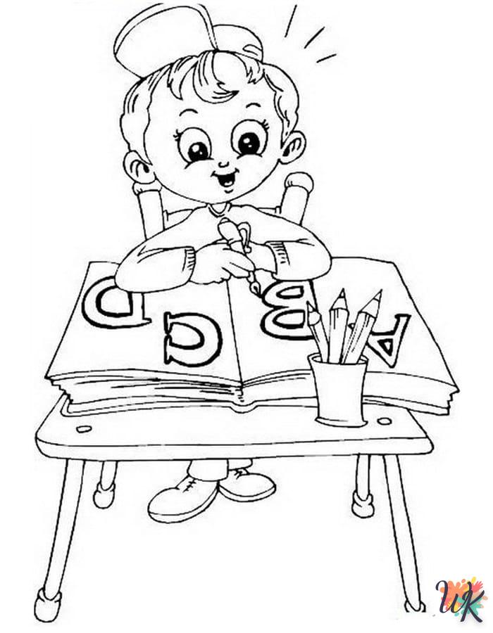 coloriage Rentrée Des Classes  enfant a imprimer