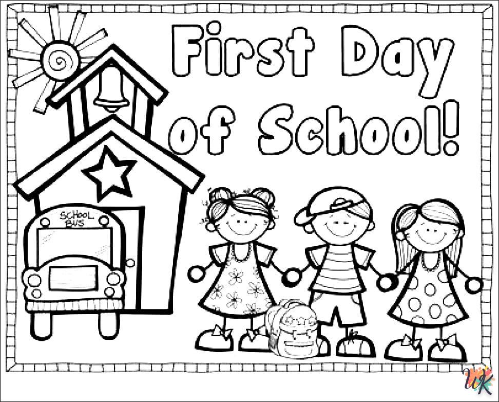 coloriage Rentrée Des Classes  enfant à imprimer gratuit