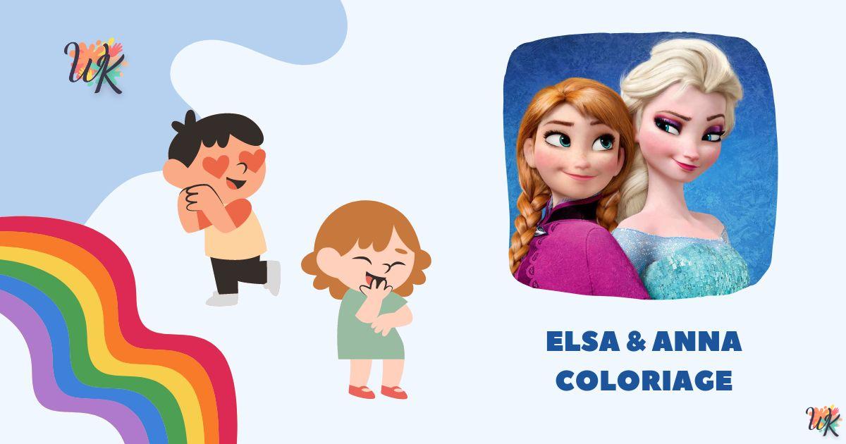 Coloriage Elsa et Anna à imprimer gratuit pour les enfants