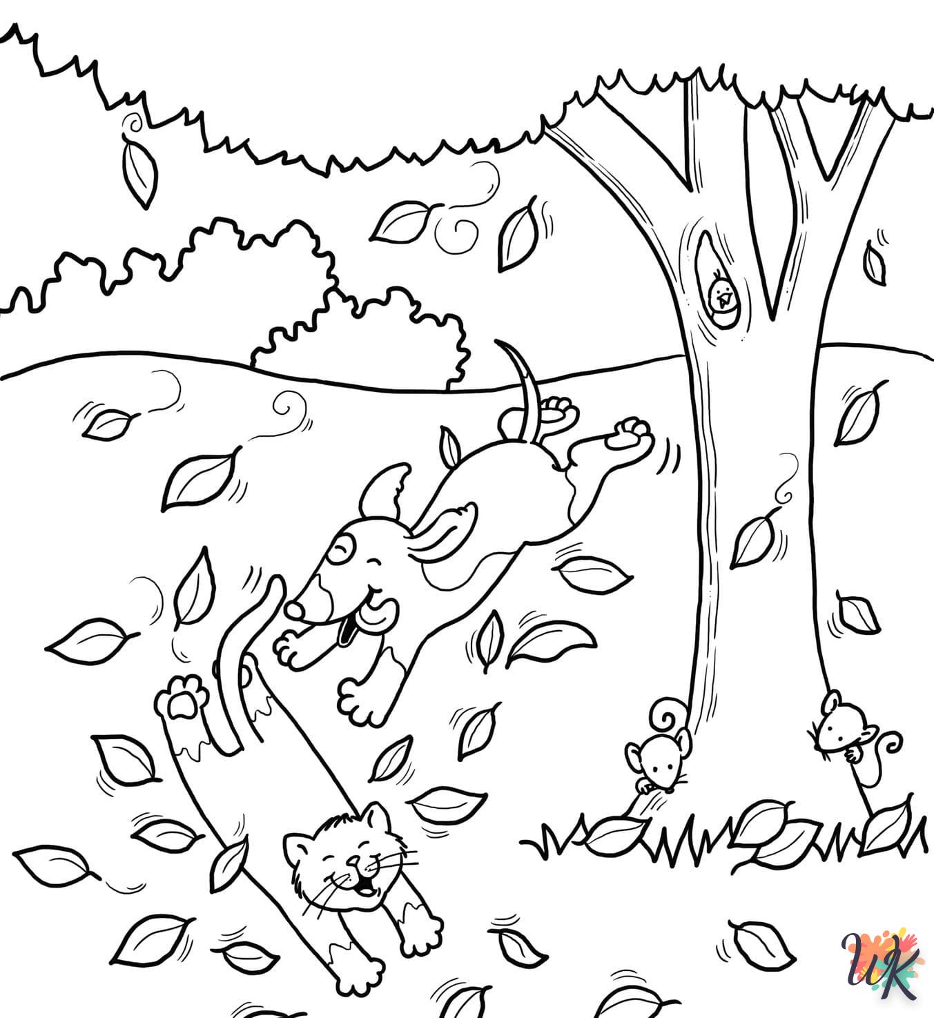 coloriage Automne  gratuit en ligne