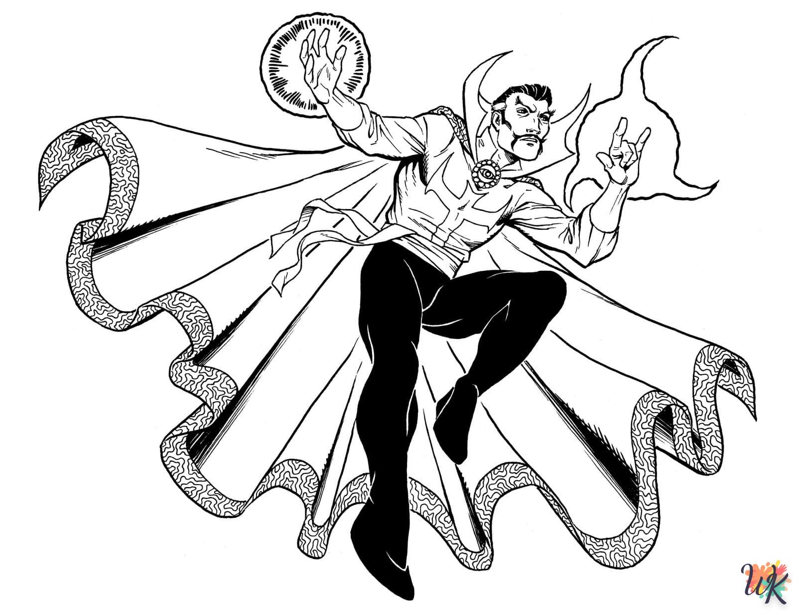 coloriage Doctor Strange  de noël gratuit à imprimer en ligne