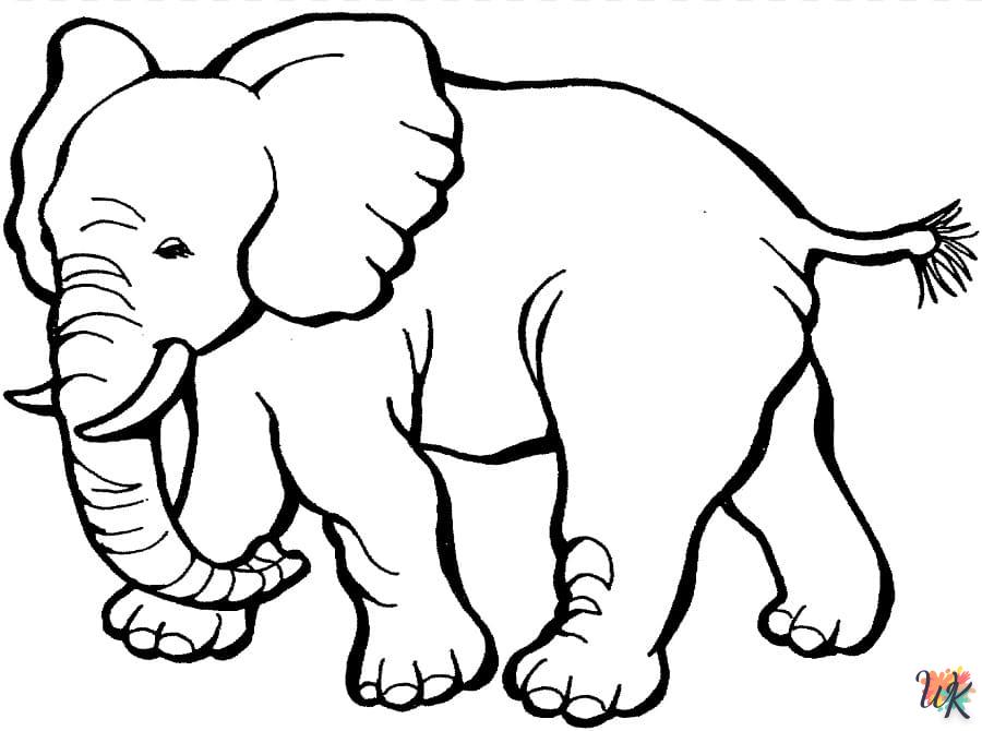 coloriage Éléphant  à numéro adulte en ligne gratuit
