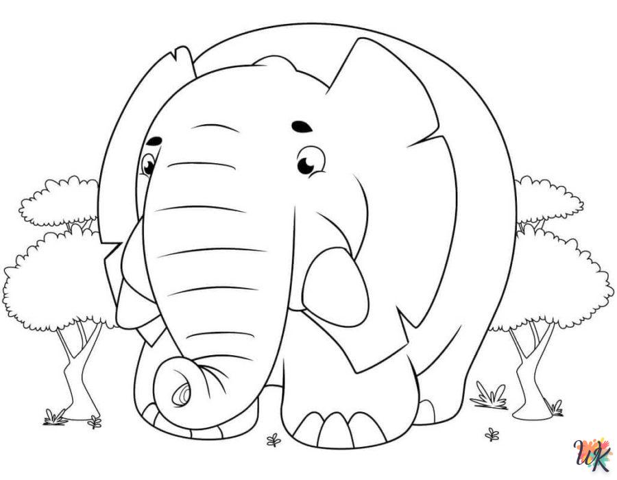 coloriage Éléphant  à imprimer pour enfant de 2 ans