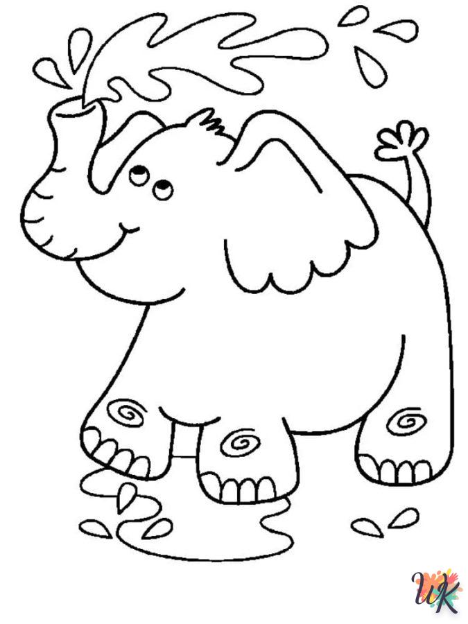 coloriage Éléphant  à imprimer pdf gratuit