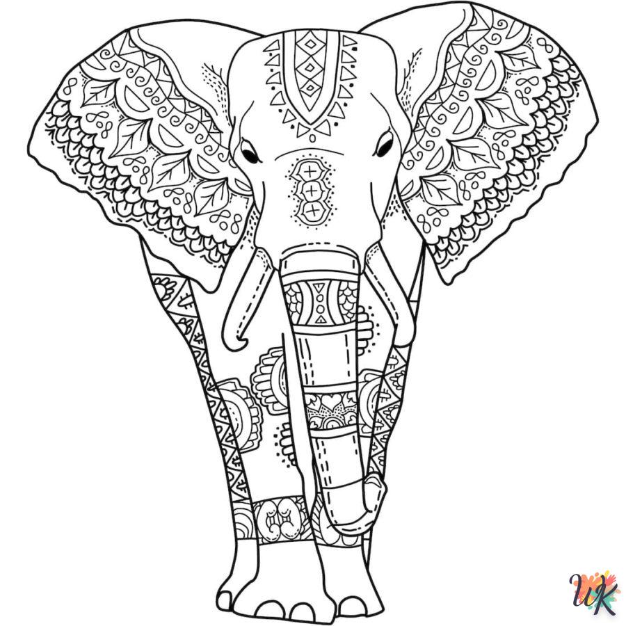 coloriage Éléphant  dinosaures en ligne gratuit à imprimer