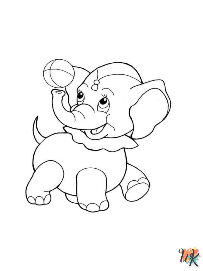 image de coloriage Éléphant  pour enfant