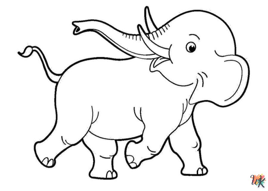 coloriage Éléphant  a colorier en ligne