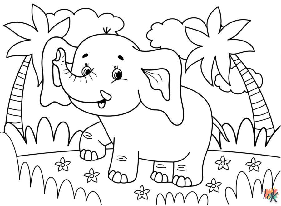 coloriage Éléphant  en ligne maternelle