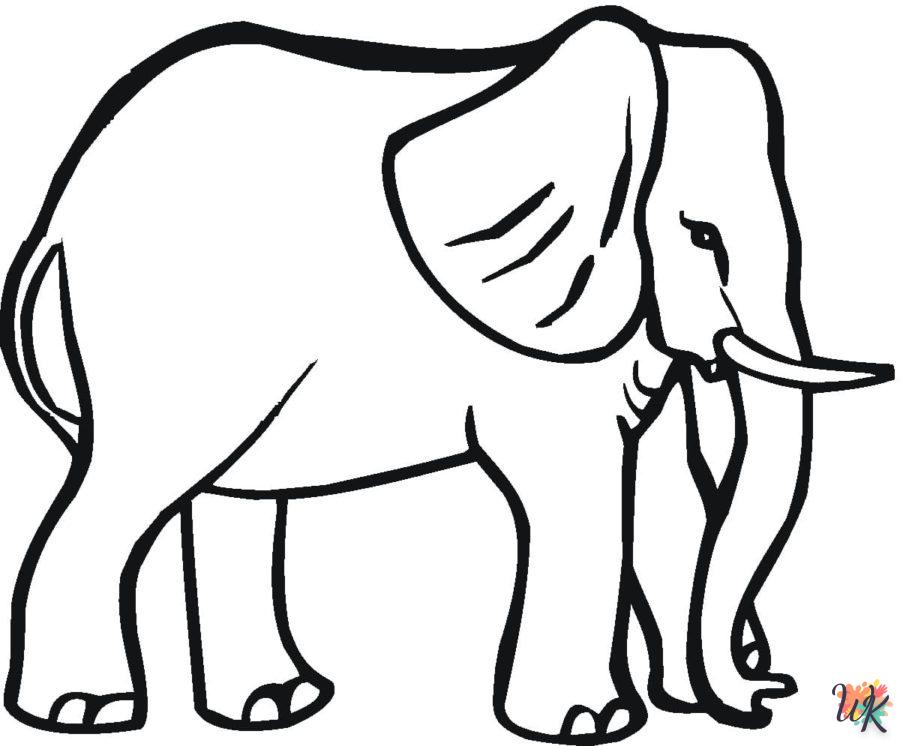 coloriage Éléphant  à imprimer pour enfant de 10 ans