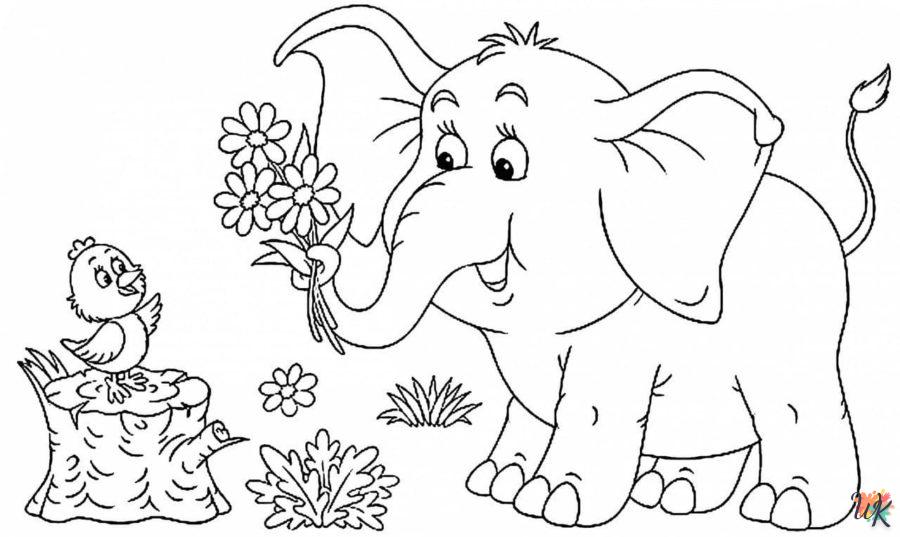 coloriage Éléphant  pour enfant a imprimer
