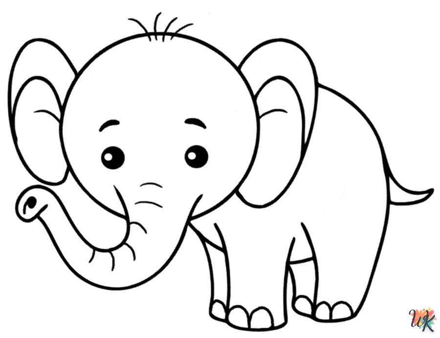 coloriage Éléphant  de pour enfants
