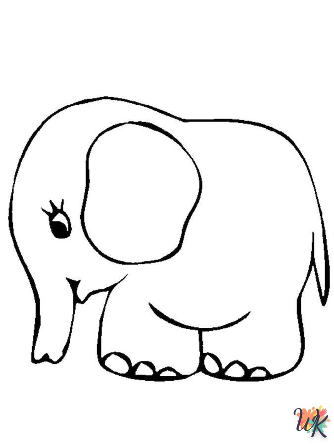 coloriage Éléphant  à imprimer pour enfant de 4 ans
