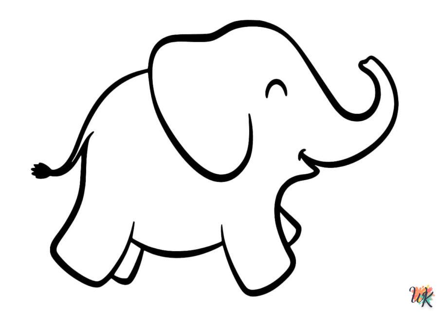 coloriage Éléphant  pour enfant de 3 ans