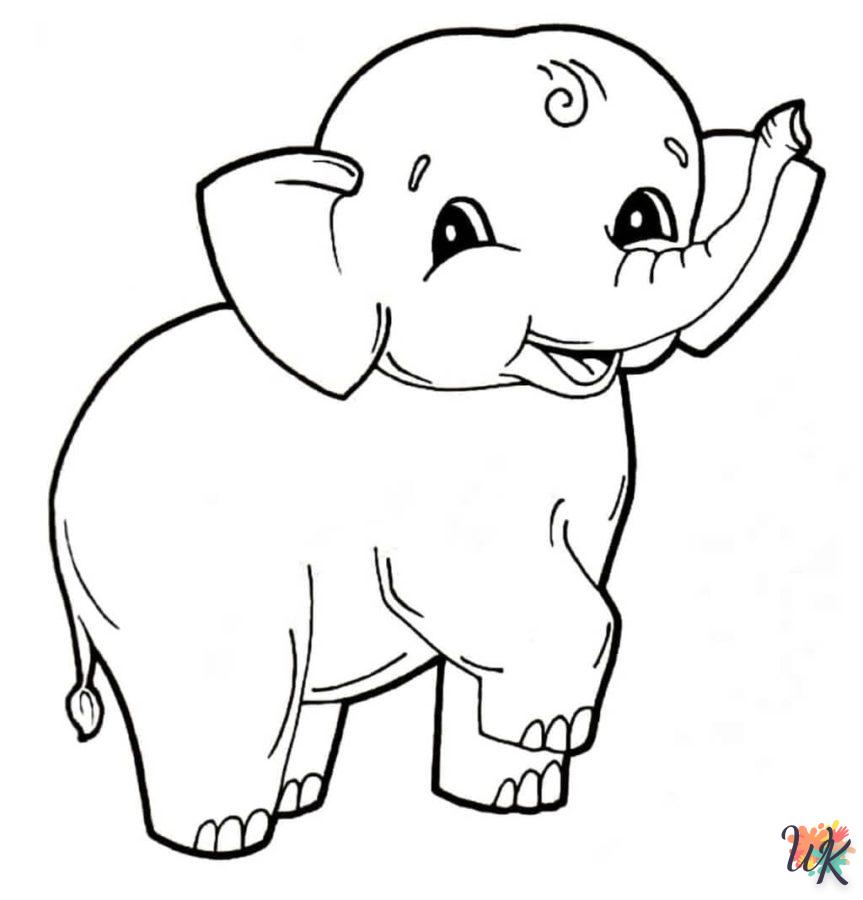 coloriage Éléphant  enfant a imprimer