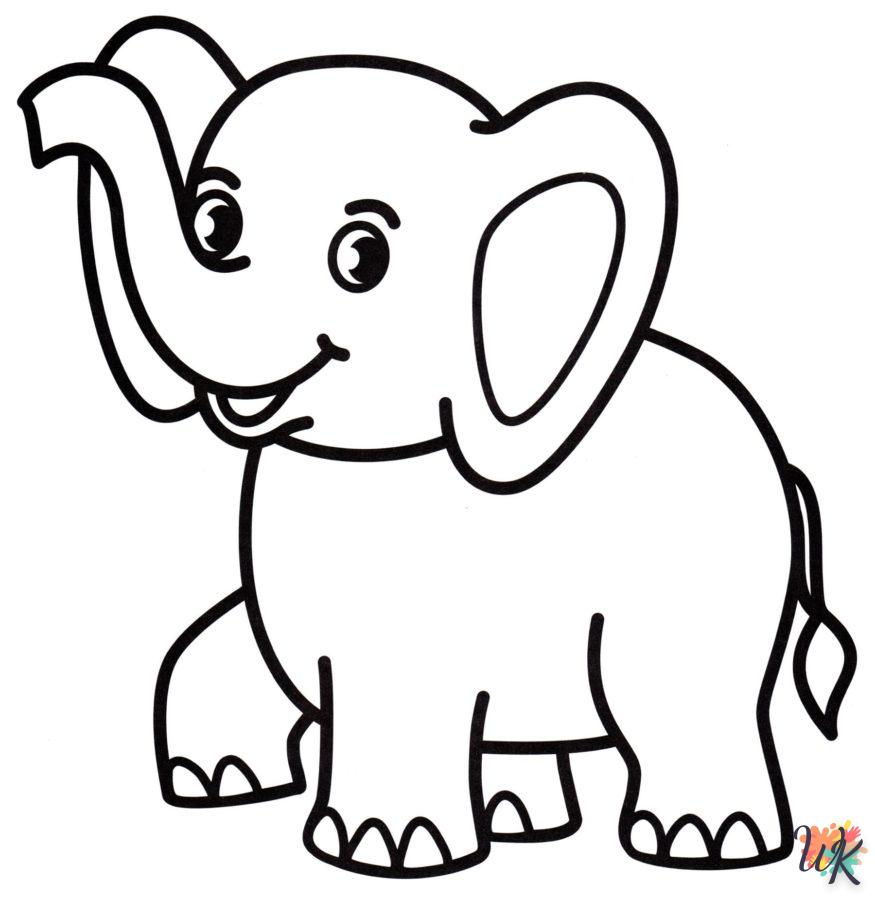 coloriage Éléphant  pour enfant a imprimer gratuit