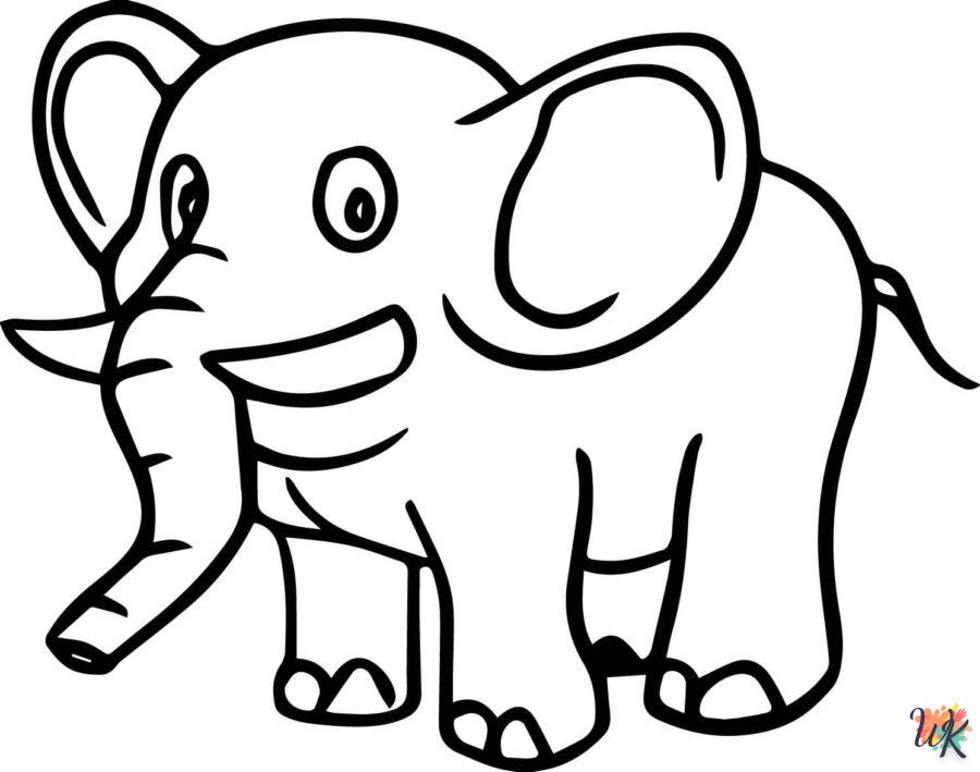 coloriage Éléphant  de noël gratuit à imprimer en ligne