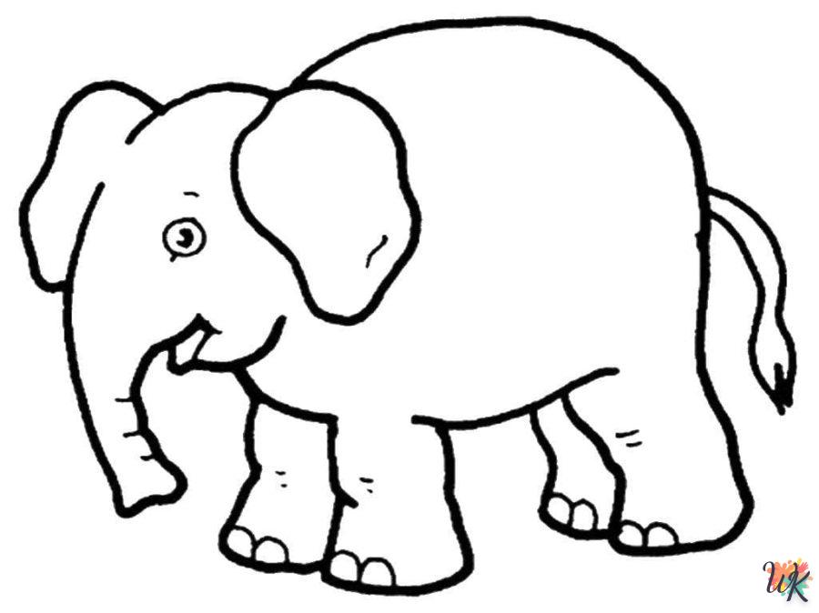 coloriage Éléphant  à imprimer pour enfant de 2 ans