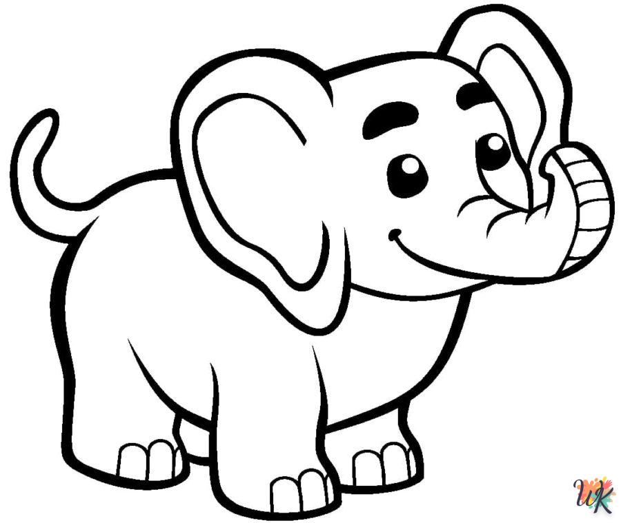 coloriage Éléphant  pour enfant de 4 ans