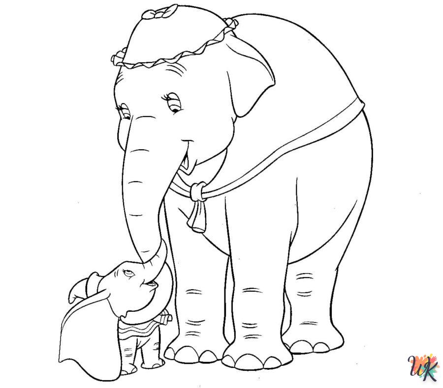 coloriage Éléphant  gratuit pour enfants
