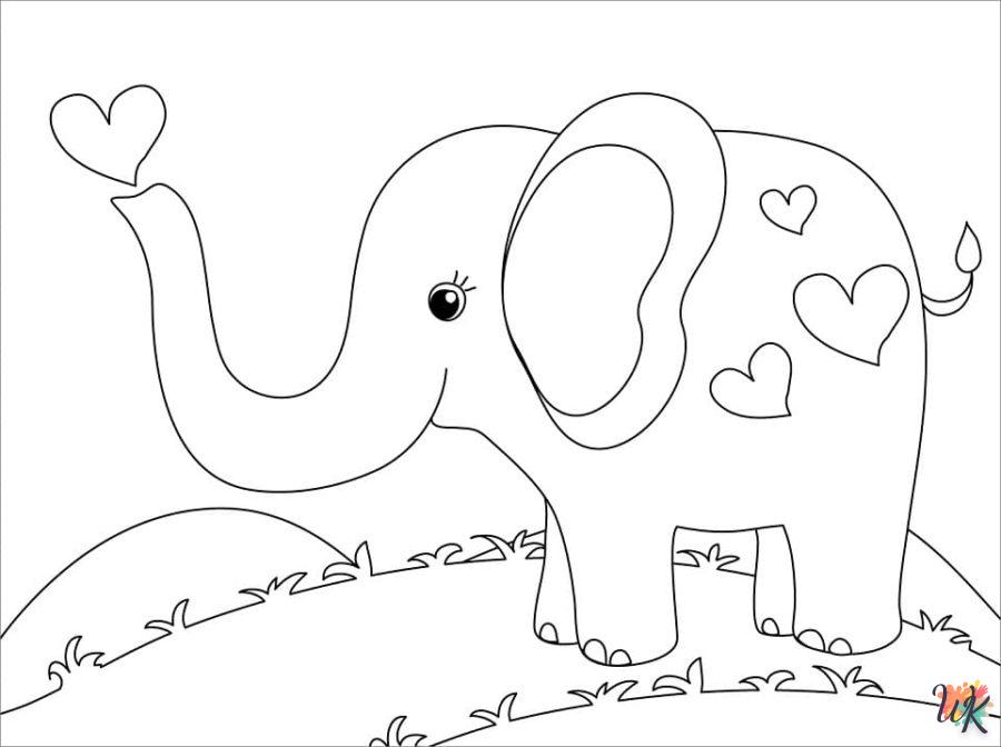 coloriage Éléphant  à imprimer pour enfant de 6 ans