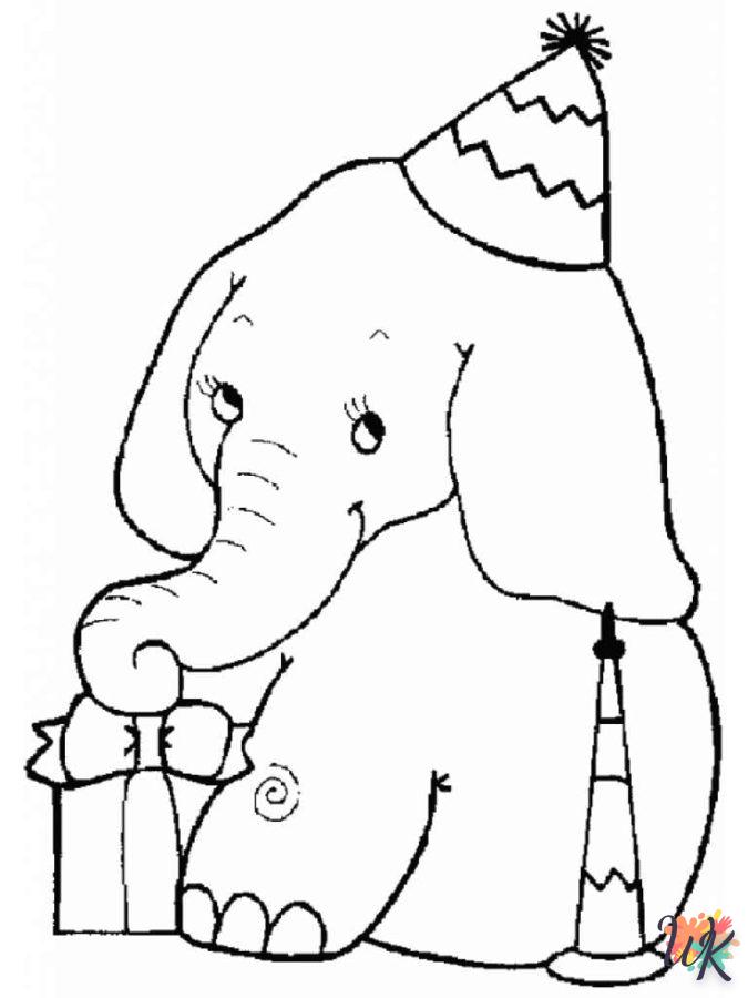 coloriage Éléphant  pour enfants