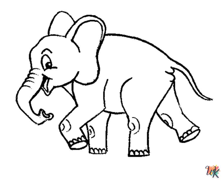 coloriage Éléphant  à imprimer pour enfant de 10 ans