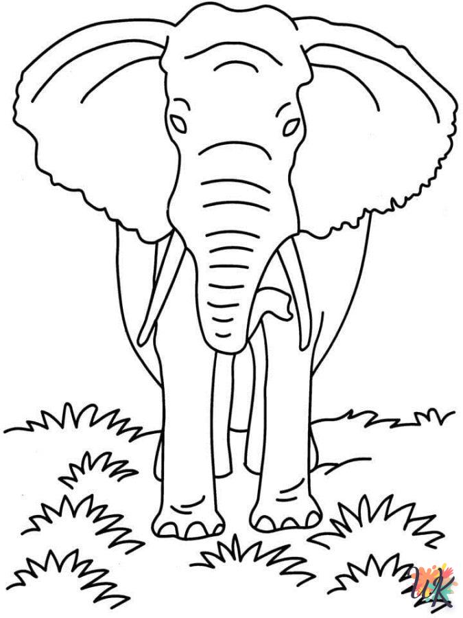 coloriage Éléphant  animaux enfant a imprimer